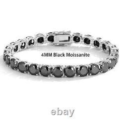4mm Black Color VVS1 Moissanite Tennis Bracelet 925 Sterling Silver Pass Tester