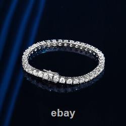 4mm D VVS1 Moissanite Tennis Chain Bracelet for Women Men 925 Sterling Silver