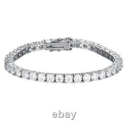 4mm D VVS1 Moissanite Tennis Chain Bracelet for Women Men 925 Sterling Silver