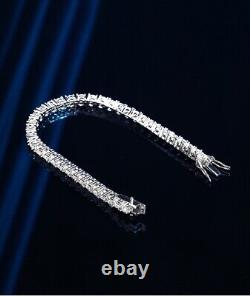 4mm D VVS1 Moissanite Tennis Chain Bracelet for Women Men 925 Sterling Silver
