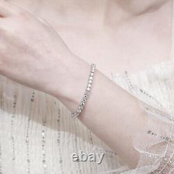 4mm D VVS1 Moissanite Tennis Chain Bracelet for Women Men 925 Sterling Silver