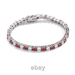 4mm Round Red/White/Black VVS1/D Moissanite Tennis Bracelet 925 Sterling Silver
