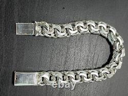 50.5 Grams 925 Sterling Silver chino link bracelet Solid Handmade 12mm 8 Inch 8