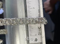 50.5 Grams 925 Sterling Silver chino link bracelet Solid Handmade 12mm 8 Inch 8