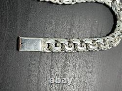 50.5 Grams 925 Sterling Silver chino link bracelet Solid Handmade 12mm 8 Inch 8