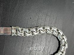 50.5 Grams 925 Sterling Silver chino link bracelet Solid Handmade 12mm 8 Inch 8