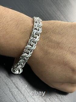 50.5 Grams 925 Sterling Silver chino link bracelet Solid Handmade 12mm 8 Inch 8
