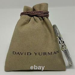 $525 David Yurman 925 Sterling Silver 5mm Cable Buckle Bracelet with 18K Gold