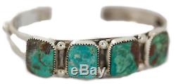 $550Tag. 925 Sterling Silver Navajo Natural Turquoise Native American Bracelet