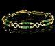 5ct Princess Cut Green Emerald Women's Tennis Bracelet 14k Yellow Gold Finish