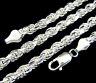 5mm Solid 925 Sterling Silver Diamond Cut Rope Chain Bracelet Or Necklace Italy
