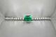 5.00ct Emerald Cut Green Emerald & Diamond Tennis Bracelet 14k White Gold Finish