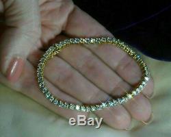 5.00 Carat Round Cut Ladies VVS1 Diamond Tennis Bracelet 14k Yellow Gold Over 7