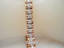 5.00 Carat Round Cut VVS1 Diamond Tennis Bracelet 14k Yellow Gold Over 7