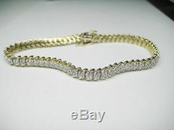 5.00 Carat Round Diamond Link Tennis Ladies Bracelet 14K Yellow Gold Over 7.25