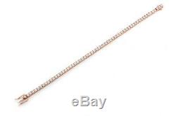 5.00 Ct Round-Cut D/VVS1 Diamond Tennis Bracelet 14k Rose Gold Over 7.25 Inch