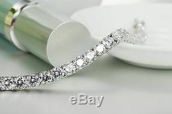 5.0 Carat Round Diamond Tennis Bracelet Prong Setting 14K White gold Over 7.75'