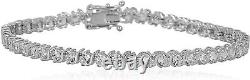 5.0 Ct Round Cut Simulated Diamond Women Tennis Bracelet S-Link Design 7.0 INCH