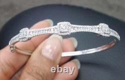 5.20 CT Round Cut Natural Moissanite Pretty Bangle Bracelet 925 Sterling Silver