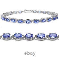 5 3/4ct Tanzanite Tennis Bracelet in Sterling Silver 7 1/4 inches
