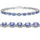 5 3/4ct Tanzanite Tennis Bracelet In Sterling Silver 7 1/4 Inches