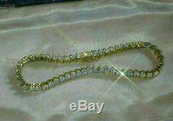 5.40 Ct Round VVS1 Brilliant Diamond Tennis Ladies Bracelet 14k Yellow Gold Over