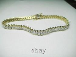 5.50 Carat Round Diamond Link Tennis Ladies Bracelet 14K Yellow Gold Over 7.25