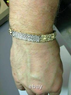 5.50 Ct Round Lab Created Diamond 14K Yellow Gold Fn Stunning Nugget Bracelet