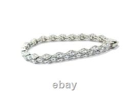 5 ct Marquise Simulated Diamond Tennis Bracelet 14k White Gold Plated Silver 7