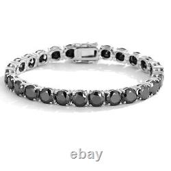 5mm Black VVS1 Round Moissanite Tennis Bracelet 925 Sterling Silver Pass Tester