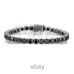 5mm Black VVS1 Round Moissanite Tennis Bracelet 925 Sterling Silver Pass Tester