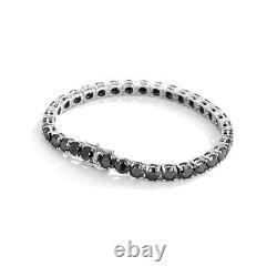 5mm Black VVS1 Round Moissanite Tennis Bracelet 925 Sterling Silver Pass Tester