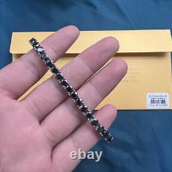 5mm Black VVS1 Round Moissanite Tennis Bracelet 925 Sterling Silver Pass Tester