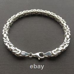 5mm Mens Viking Byzantine Chain Bracelet 27GR 9 Inch 925 Sterling Silver