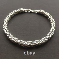 5mm Mens Viking Byzantine Chain Bracelet 27GR 9 Inch 925 Sterling Silver