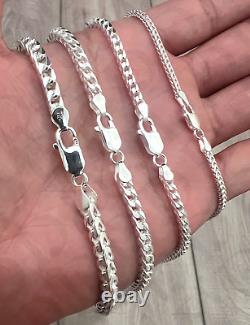 5mm Real 925 Franco Sterling Silver Solid Chain Bracelet Diamond Cut ITALY