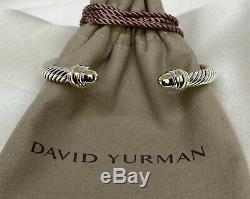 $625 David Yurman 5mm Cable Classic Bracelet with Gold Dome and 14K Gold W Pouch