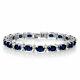 6ct Oval Cut Blue Simulated Diamond 7.5 Tennis Bracelet White Gold Plated