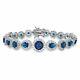 6ct Pear Round Cut Simulated Bluehalo 7 Tennis Women's Bracelet 925 Silver Gift