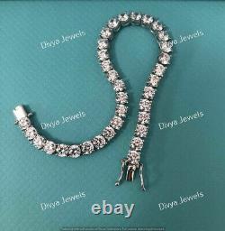 6MM Round Cut Moissanite Tennis Bracelet Special Plated Real 925 Sterling Silver