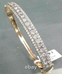 6.00Ct Round Cut Simulated Diamond Pretty Bangle Bracelet 14K White Gold Finish