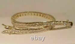 6.25 Ct Princess Cut Diamond Tennis Bracelet 14K Yellow Gold Over 7.25 Inch