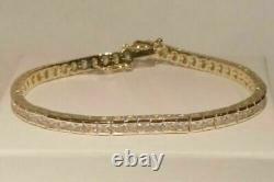 6.25 Ct Princess Cut Diamond Tennis Bracelet 14K Yellow Gold Over 7.25 Inch