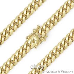 6.4mm Miami Cuban Link 925 Sterling Silver 14k Yellow Gold-Plated Chain Bracelet