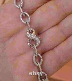 6.50 ct round cut diamond women's tennis bracelet 14k white gold over 7.5 inch