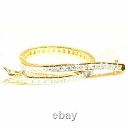 6.55 Ct Princess cut Eternity Style Tennis Bracelet 14K Yellow Gold Over 7 inch