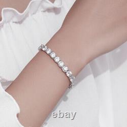 6.5mm D VVS Moissanite Tennis Chain Bracelet 925 Sterling Silver Pass Tester