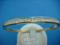 6.75CT Princess Cut VVS1 Diamond Women's Bangle Bracelet 14k Yellow Gold Finish