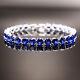 6 Ct Round Cut Simulated Sapphire Women's Tennis Bracelet 14k White Gold Plated