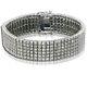6 Row Men's Bracelet With Natural Diamonds In Sterling Silver 8.5 Inches